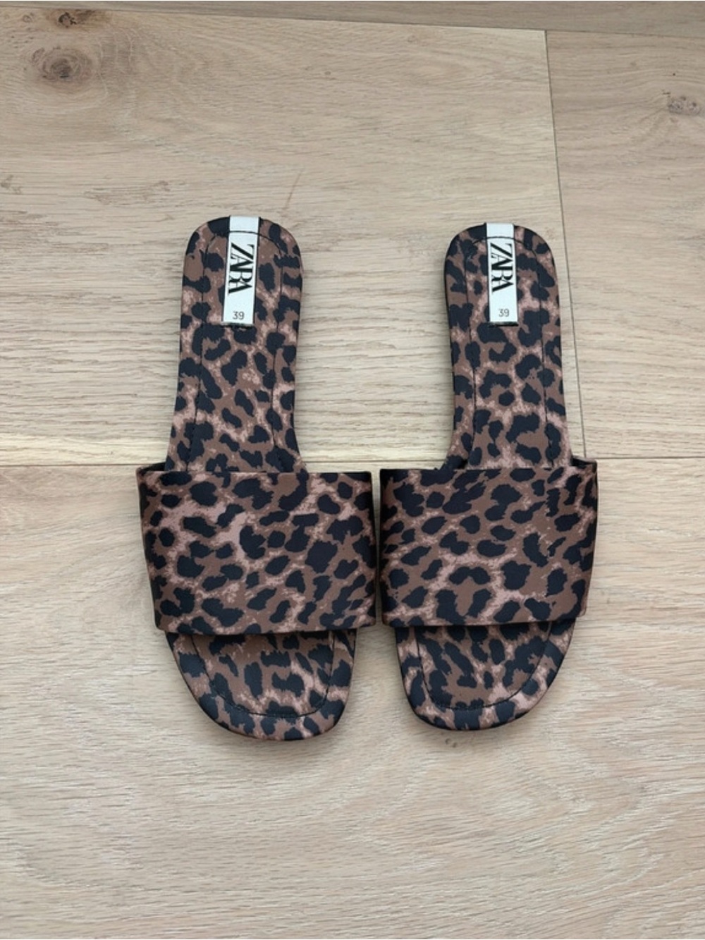 Zara Leopard-Print Slide Sandals in Brown and Black - Picture 2 of 5